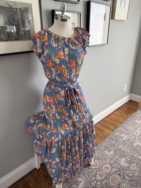 Shoshanna Women's Peony Tossed Floral Midi Dress